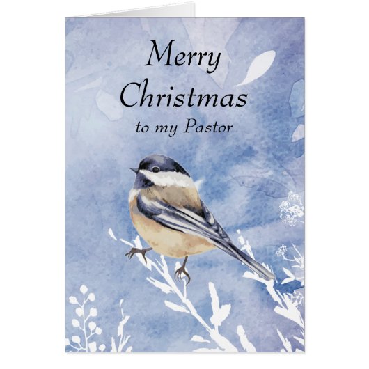 Weihnachts Wasserfarbe Chickadee Bird Winter Pasto (Vorne)