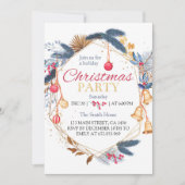 Weihnachts Wasserfarbe Geburtstagsparty Einladung (Vorderseite)
