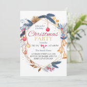 Weihnachts Wasserfarbe Geburtstagsparty Einladung (Stehend Vorderseite)