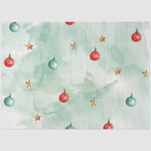 Weihnachts Wasserfarbe GoldI Design 21 Seidenpapier (Vorderseite)