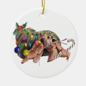 Weihnachts Wasserfarbe Hermit Crab Crustaceancen Keramik Ornament (Vorne)