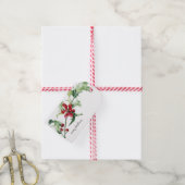 Weihnachts Wasserfarbe Holly Berries Scripte Geschenkanhänger (Mit Garn)