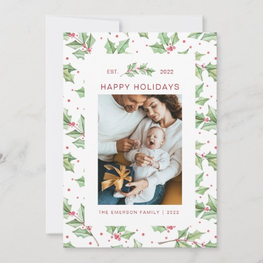 Weihnachts Wasserfarbe Holys Weihnachtskarte (Vorderseite)