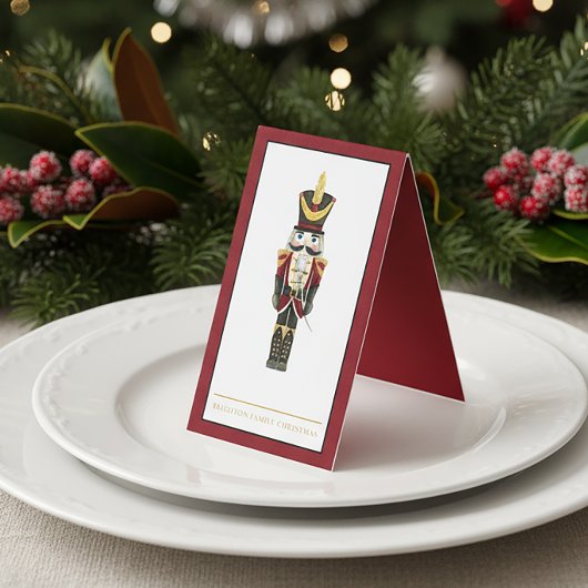 Weihnachts-Wasserfarbe-Nussknacker-Platzkarte