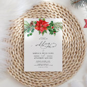 Weihnachts Wasserfarbe Rote Berries Hochzeit Einladung