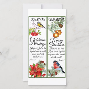 Weihnachts-Wasserfarbe-Segen-Scripture-Lesezeichen Karte