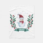 Weihnachts Wasserfarbe Snowman Custom Fleecedecke (Vorderseite)