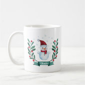 Weihnachts Wasserfarbe Snowman Custom Kaffeetasse (Links)
