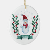 Weihnachts Wasserfarbe Snowman Custom Keramik Ornament (Rechts)