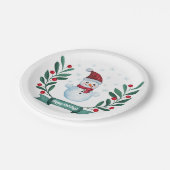 Weihnachts Wasserfarbe Snowman Custom Pappteller (Schrägansicht)