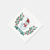 Weihnachts Wasserfarbe Snowman Custom Serviette (Ecke)