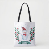 Weihnachts Wasserfarbe Snowman Custom Tasche (Vorderseite)