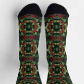 Weihnachts-Wasserfarbe Stechpalmen-Beeren-Blätter  Socken (Oben)