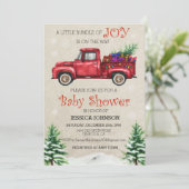 Weihnachts Wasserfarbe Truck Baby Duschbundle Freu Einladung (Stehend Vorderseite)