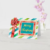 Weihnachts Wasserfarben Faltenfoil Weihnachtskarte (Orchidee)