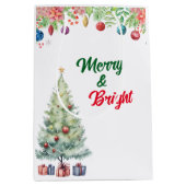 Weihnachts-Wasserfarben-Feier  Mittlere Geschenktüte (Vorderseite)