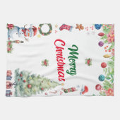Weihnachts-Wasserfarben-Fest Geschirrtuch (Horizontal)