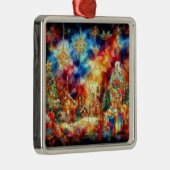 Weihnachts Wasserfarben gestanztes Glas Ornament (Rechts)