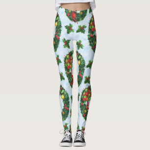 Weihnachts-Wasserfarben-Kranz Urlaub Leggings