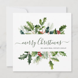 Weihnachts-Wasserfarben-Mistletoe Unternehmensgrüß Feiertagskarte