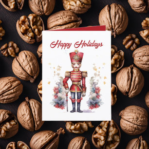 Weihnachts Wasserfarben-Nokcracker hinzufügen Feiertagskarte