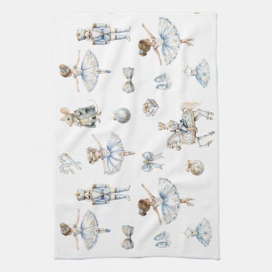 Weihnachts-Wasserfarben-Nutcracker-Muster Geschirrtuch (Vertikal)