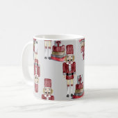 Weihnachts-Wasserfarben-Nutcracker-Muster Kaffeetasse (Vorderseite Links)