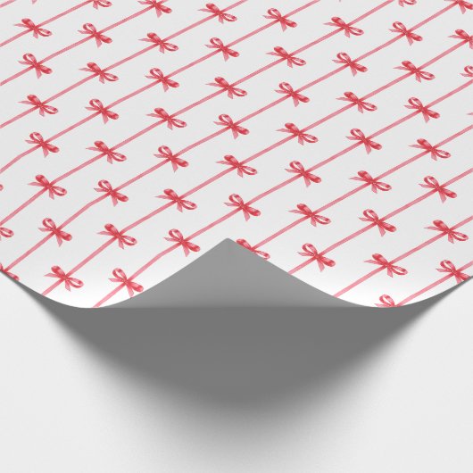 Weihnachts Wasserfarben, rote Bows und vertikale R Geschenkpapier (Ecke)