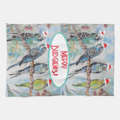 Weihnachts-Wasserfarbenmaler Vogel Geschirrtuch (Horizontal)