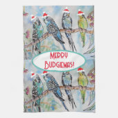 Weihnachts-Wasserfarbenmaler Vogel Geschirrtuch (Vertikal)