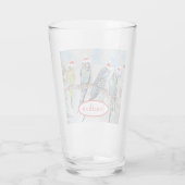 Weihnachts-Wasserfarbenmaler Vogel Glas (Rückseite)