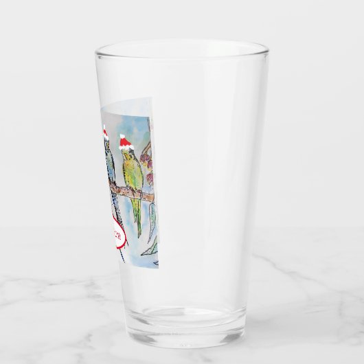 Weihnachts-Wasserfarbenmaler Vogel Glas (Links)