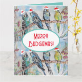 Weihnachts-Wasserfarbenmaler Vogel Karte (Gelbe Blume)