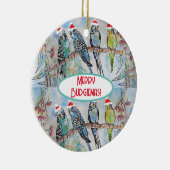 Weihnachts-Wasserfarbenmaler Vogel Keramik Ornament (Rechts)