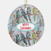Weihnachts-Wasserfarbenmaler Vogel Keramik Ornament (Links)