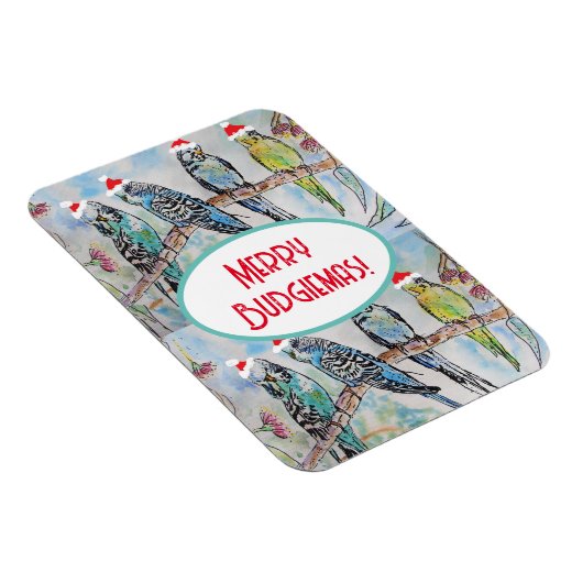 Weihnachts-Wasserfarbenmaler Vogel Magnet (Rechte Seite)