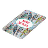 Weihnachts-Wasserfarbenmaler Vogel Magnet (Linke Seite)