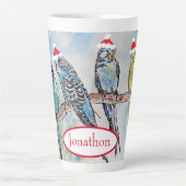 Weihnachts-Wasserfarbenmaler Vogel Milchtasse (Vorderseite)