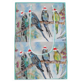 Weihnachts-Wasserfarbenmaler Vogel Mittlere Geschenktüte (Rückseite)