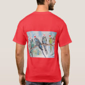 Weihnachts-Wasserfarbenmaler Vogel T-Shirt (Rückseite)
