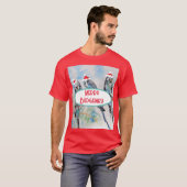 Weihnachts-Wasserfarbenmaler Vogel T-Shirt (Vorne ganz)