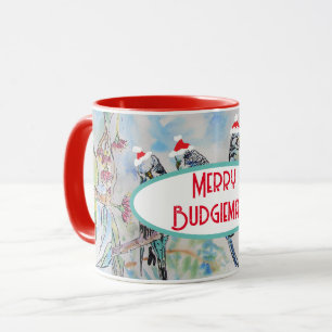 Weihnachts-Wasserfarbenmaler Vogel Tasse