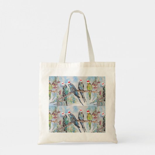Weihnachts-Wasserfarbenmaler Vogel Tragetasche (Rückseite)