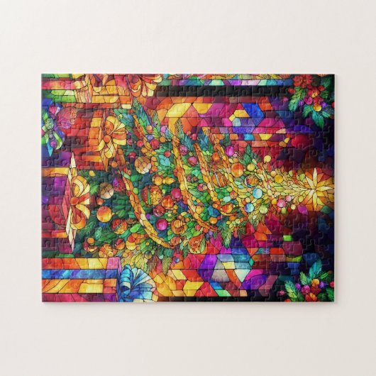 Weihnachts Wasserfarbenpuzzle Puzzle (Horizontal)