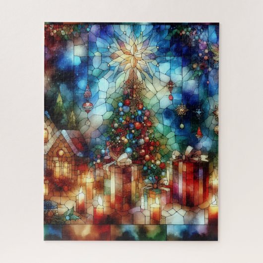 Weihnachts Wasserfarbenpuzzle Puzzle (Vertikal)