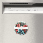 Weihnachts Wasserfarbenreath mit Holly Magnet (In Situ (Geschirrspüler))