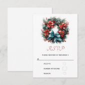 Weihnachts Wasserfarbenreath mit Holly RSVP Karte (Vorne/Hinten)