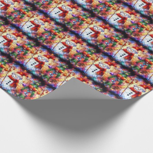 Weihnachts-Watercolor-beschichtetes Glas-Wrapping  Geschenkpapier (Ecke)