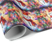 Weihnachts-Watercolor-beschichtetes Glas-Wrapping Geschenkpapier (Rolleneckpunkt)