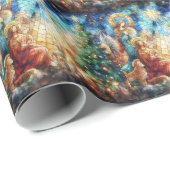 Weihnachts-Watercolor-beschichtetes Glas-Wrapping  Geschenkpapier (Rolleneckpunkt)